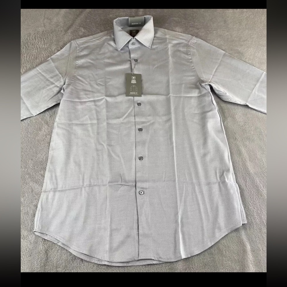 Stacy Adams mens long sleeve light blue button up shirt size 15 1/2
